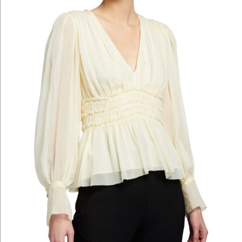 NET - Rebecca Taylor - Silk Chiffon Blouse - lemonade